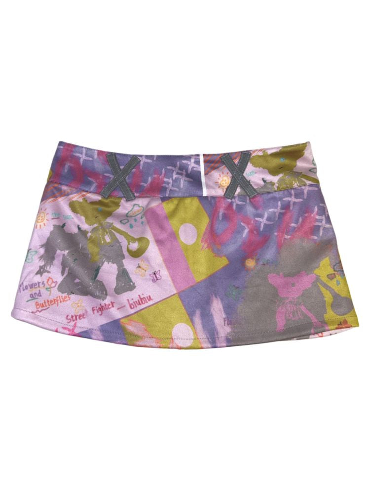 Graffiti Low Waist Half Skirt