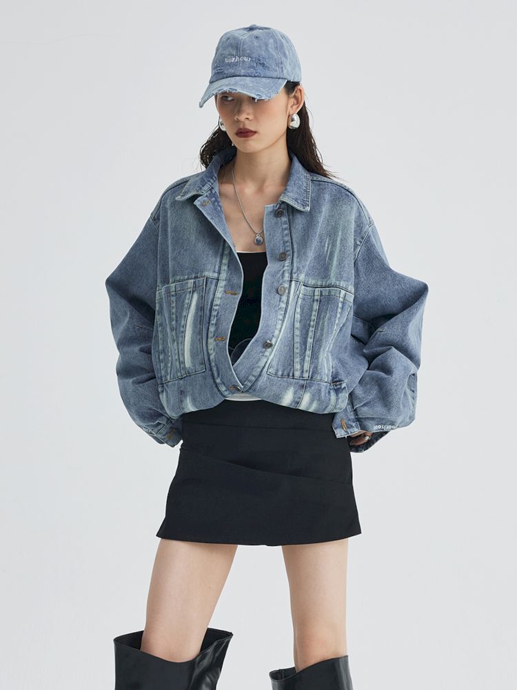 Split Silhouette Denim Jacket