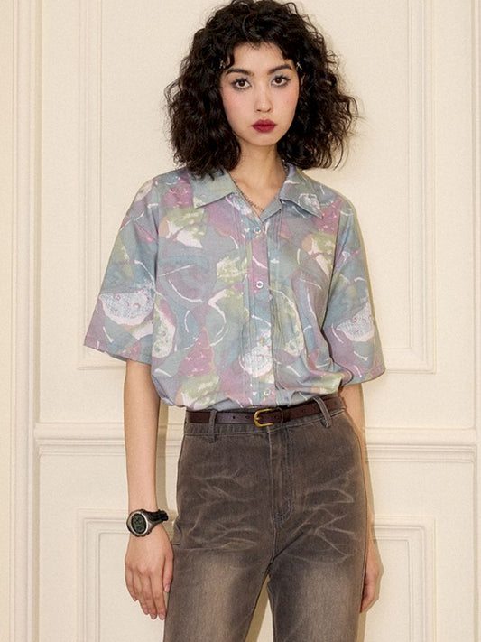 "Magic Gallery" Printed Short Sleeve Shirt