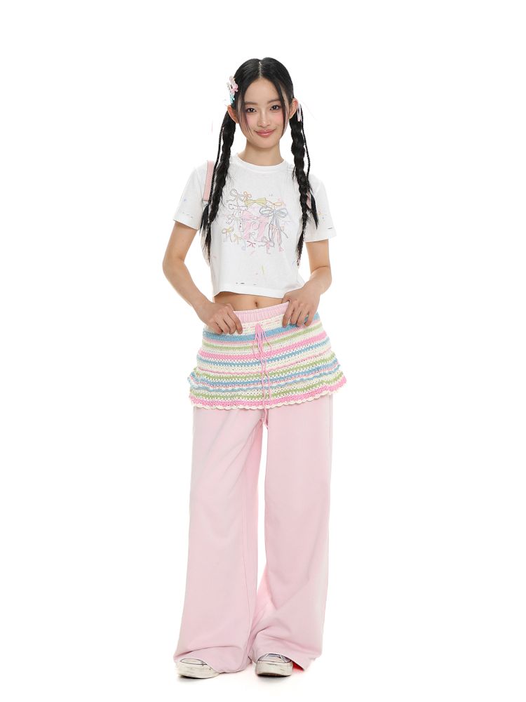 Pink Girls Comfortable Sweat Pants