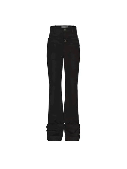 Straight-leg casual pants