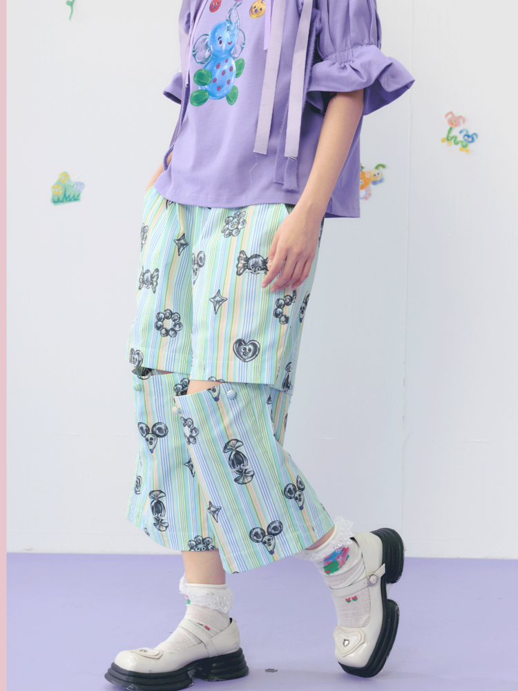 Multi Layered Patchwork Removable Summer Casual Pants