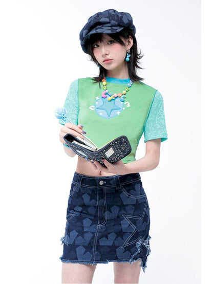 Patchwork Star Short Sleeve T-Shirt