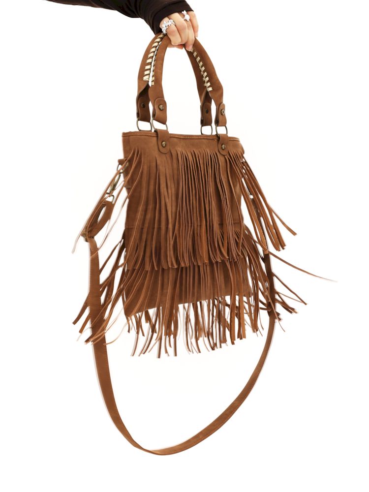 Handheld Crossbody Dual Purpose Tassel Bag