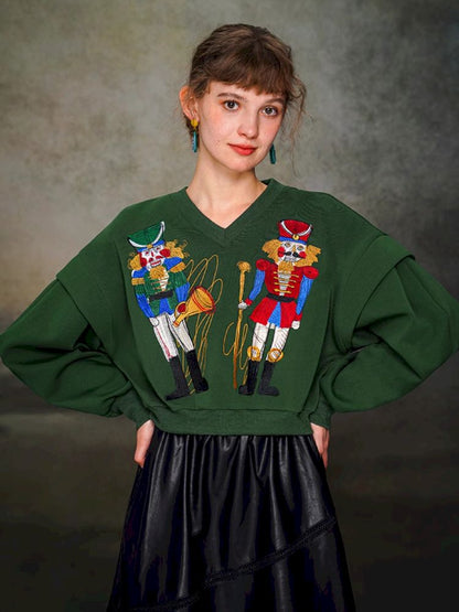 Nutcracker Embroidered Sweatshirt