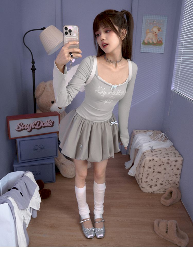 Princess Gray Knit Dress