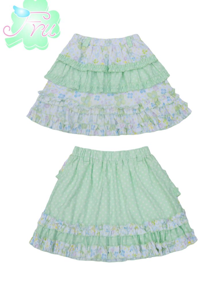 Clover Cake Girl Reversible Two-Way Skirt