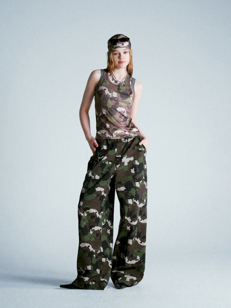 Camouflage I-beam Vest Two Piece Set