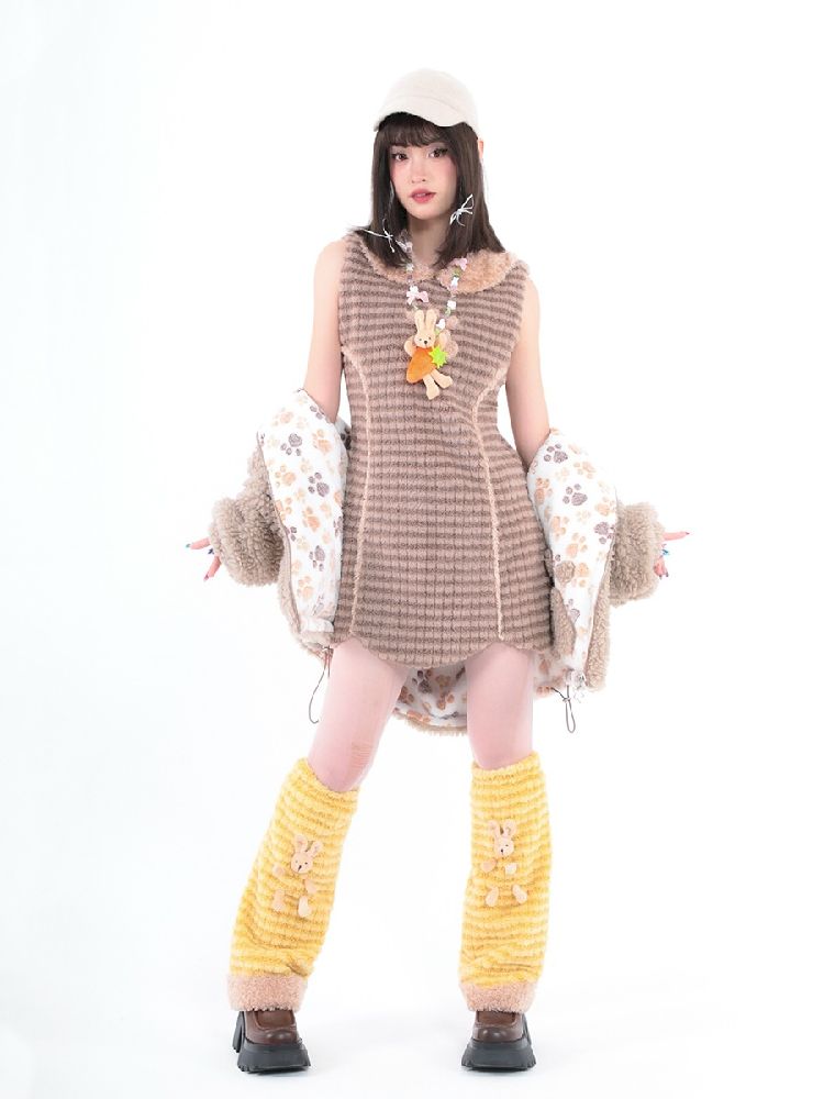 Bunny Doll Yellow Striped Legwarmers