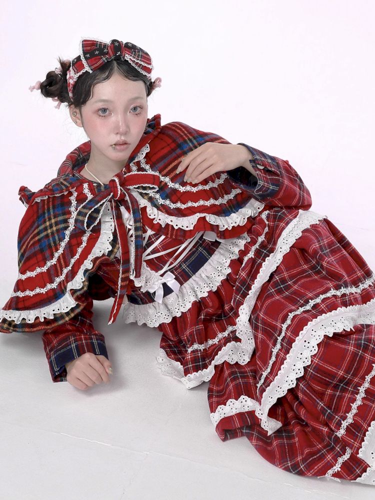 Christmas Red Plaid Cake Dress