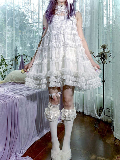 Lace Heavy Angel White Puffy Princess Dress