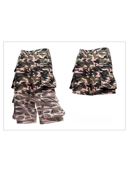 Camouflage print Detachable jeans