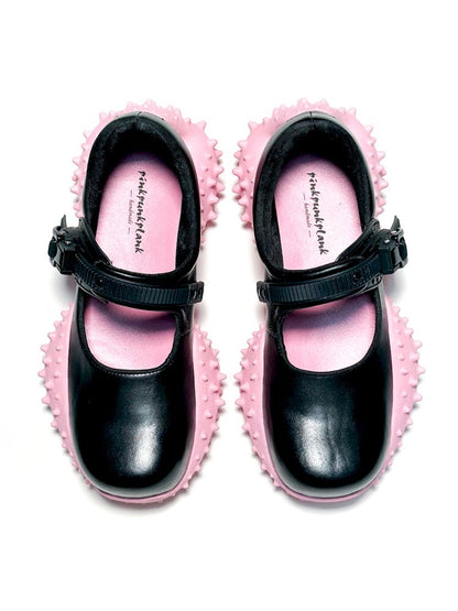 Pink Pufferfish Functional Mary Jane Shoes