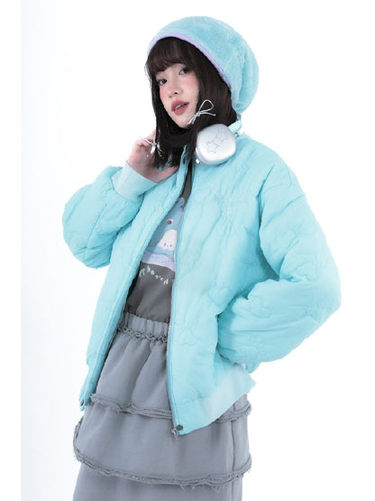 Niche mint blue green cotton jacket