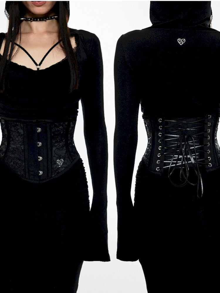 Herringbone lace waist corset