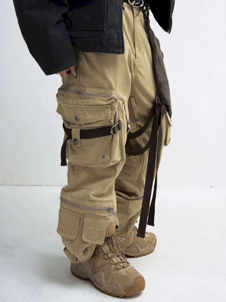 Multi Pockets Straight Work Pants