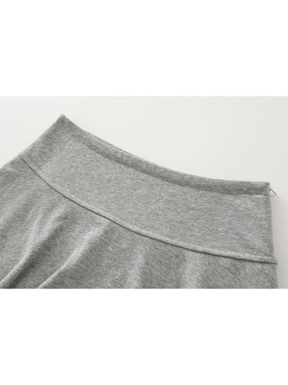 Floral Grey Knitted Tennis Skirt