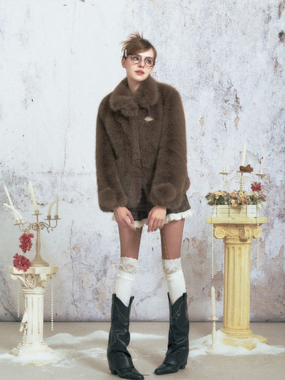 Niche Design Peplum Fur Coat