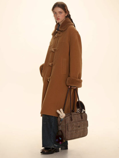 Removable Leader Lapel Wool Cowl Coat