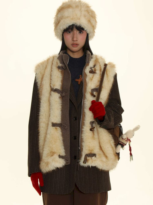 Fur thickened warm cold hat