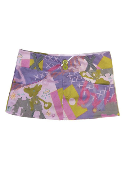 Graffiti Low Waist Half Skirt