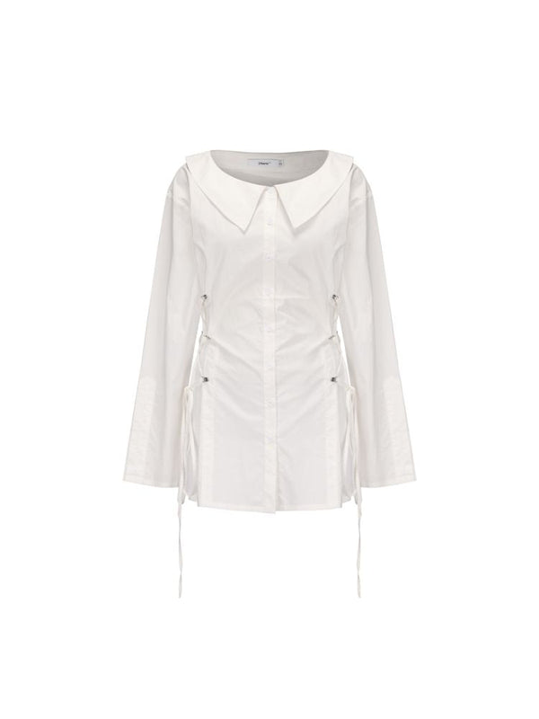 Round Low Neck Adjustable Waisted Blouse