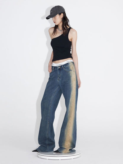 Mud Blue Old Loose Skinny Jeans