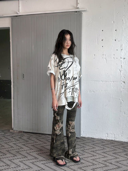 Camouflage Low Waisted Work Pants