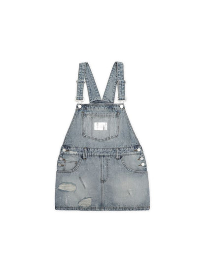 Leather Label Denim Back Dress