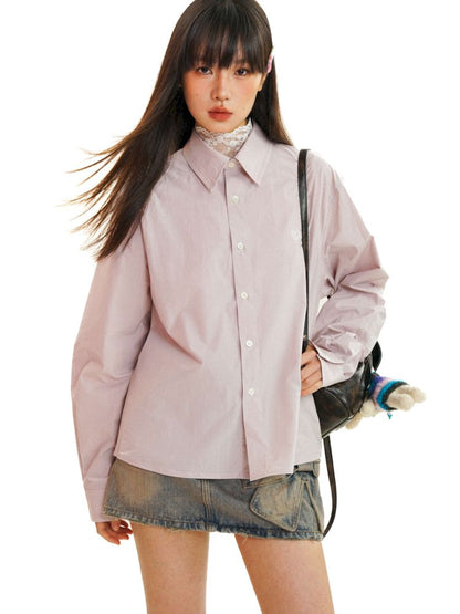 Embroidery Label Long Sleeve Shirt