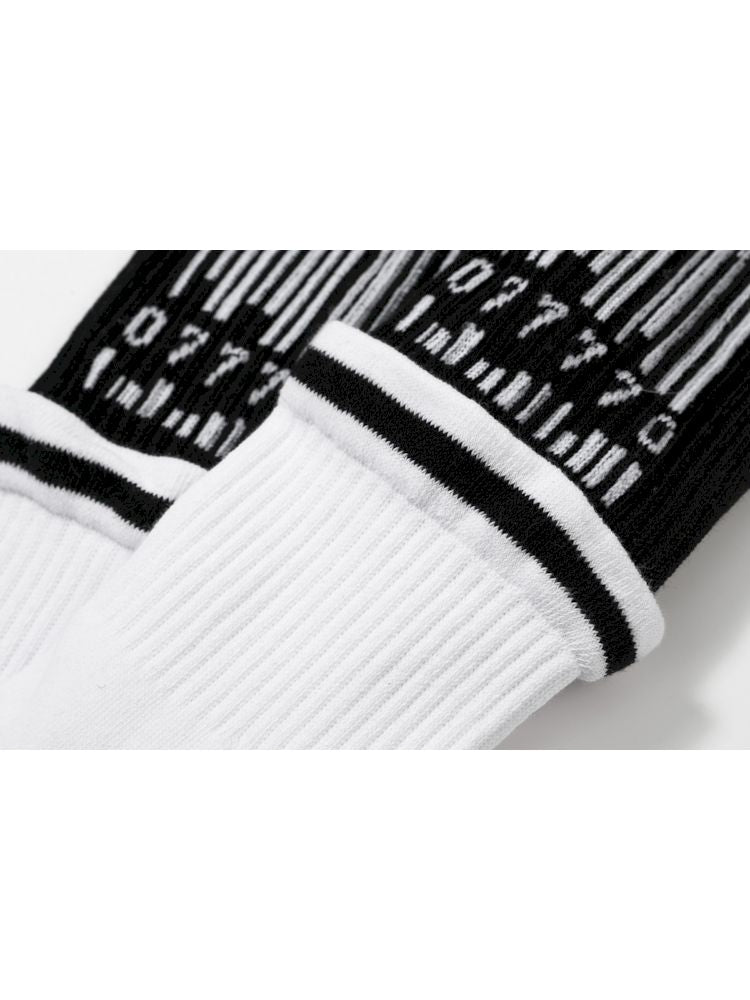 Barcode knitted anti-pilling patchwork design sports socks