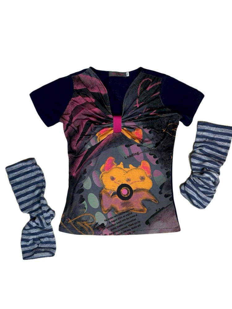 Graffiti Bow Slimming Top