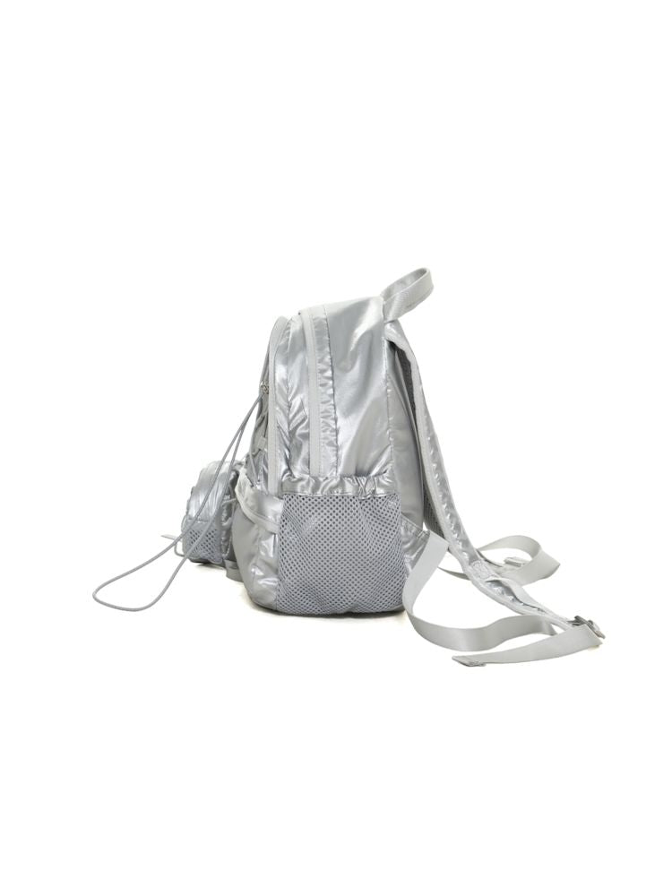 Silver Lightweight Drawstring Casual Backpack