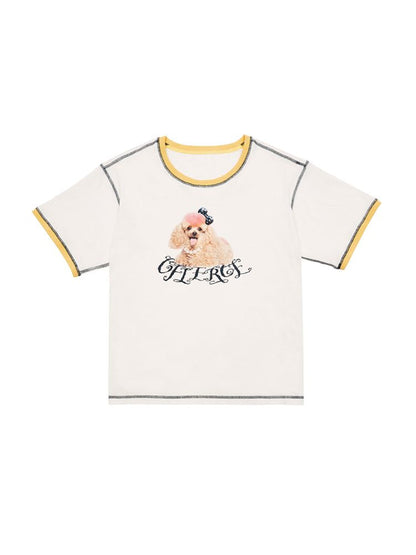 Poodle print loose fit t-shirt