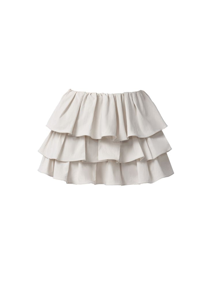 Pleated Stretch Cami Ruffle Cake Dress Set