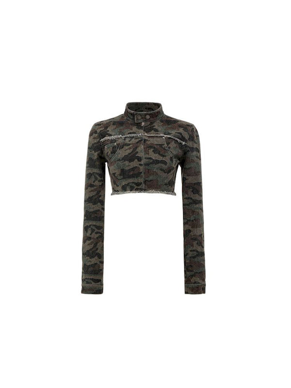 Camouflage Short biker jacket