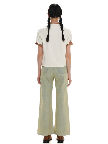 Casual Washed Nostalgia Wide Leg Pants