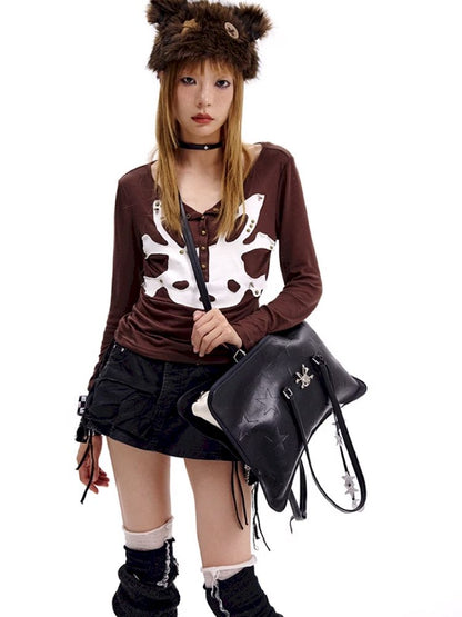 Bunny Skull Long Sleeve Bottom Shirt