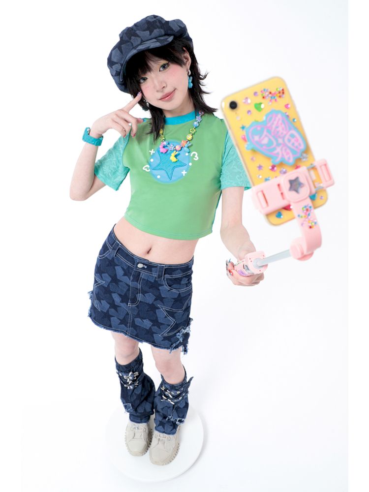 Patchwork Star Short Sleeve T-Shirt