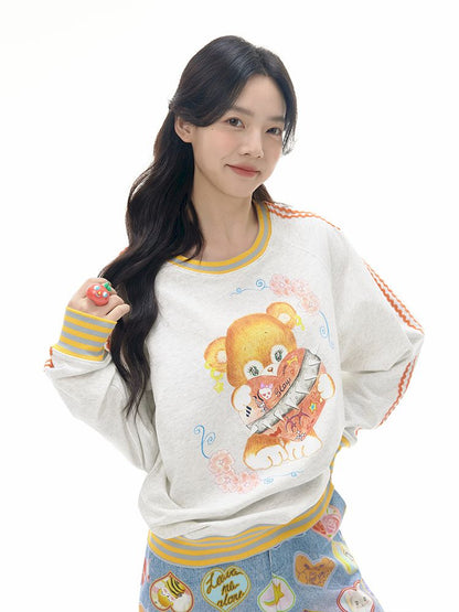 Bear Illustration Sports Sweatshirt