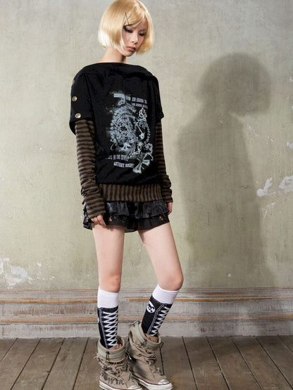 One Shoulder Punk Loose Sweatshirt