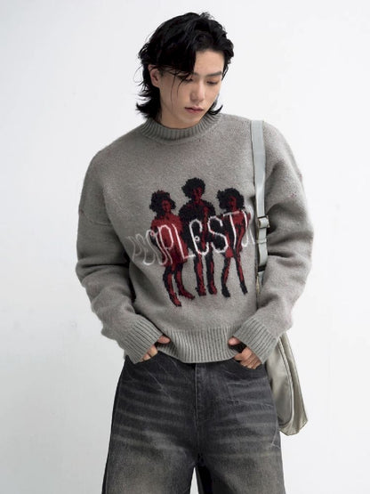 Printed Pullover Sweater