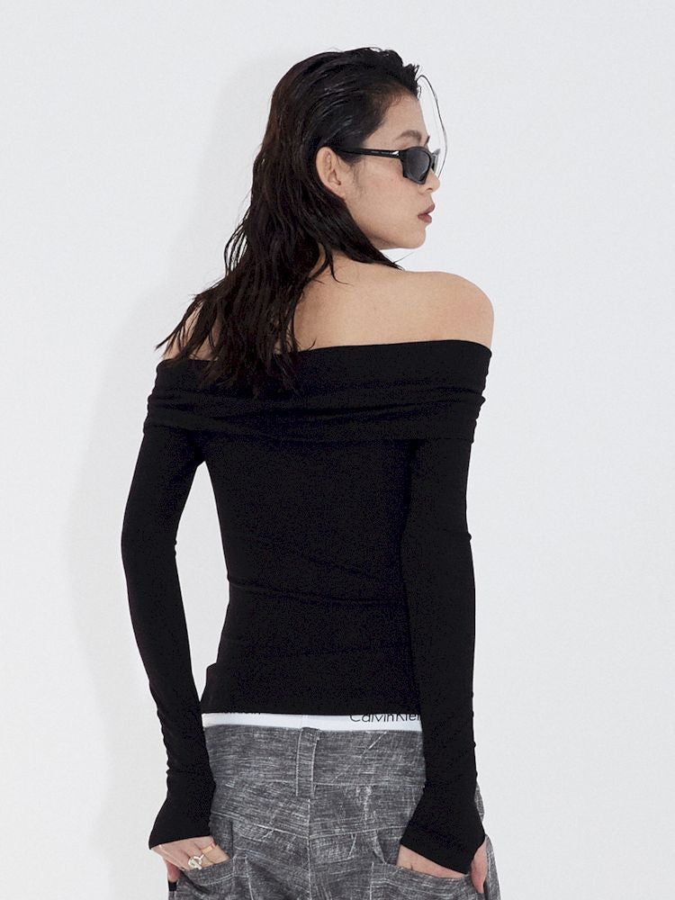 One Shoulder Neckline T-Shirt