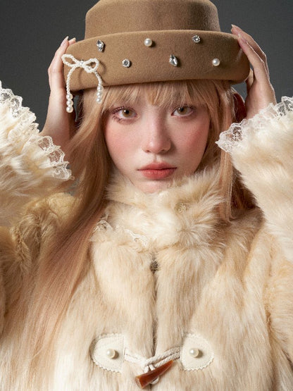 High Collar Detachable Fur Coat