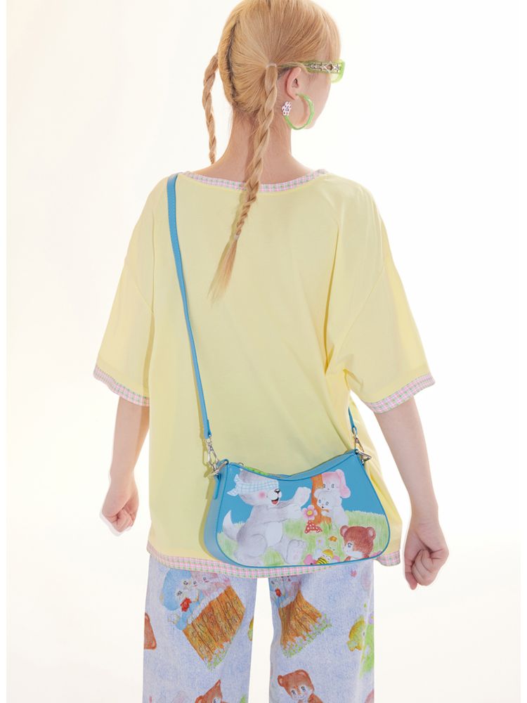 Hundred Illustration Shoulder Crossbody Bag