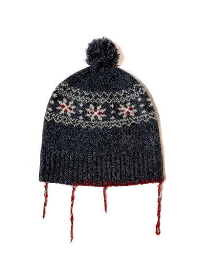 Snowflake pattern knitted hat