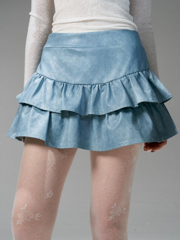 Fur Rubbed Color Leather Jacket