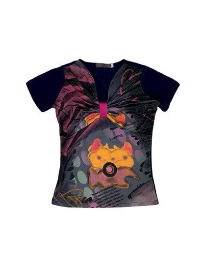 Graffiti Bow Slimming Top