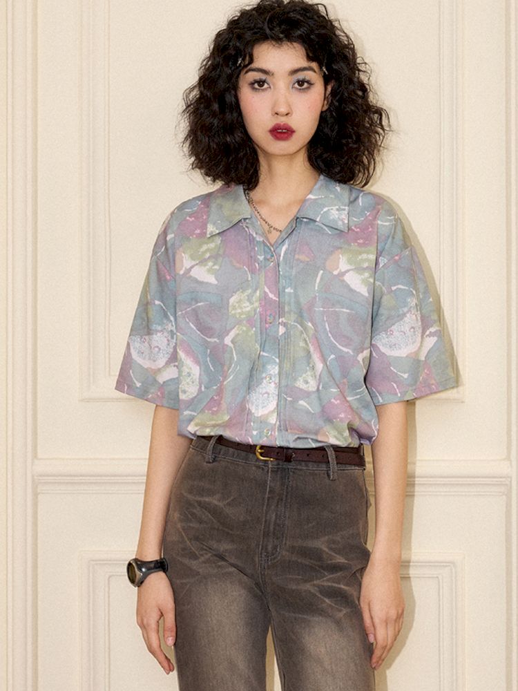 "Magic Gallery" Printed Short Sleeve Shirt