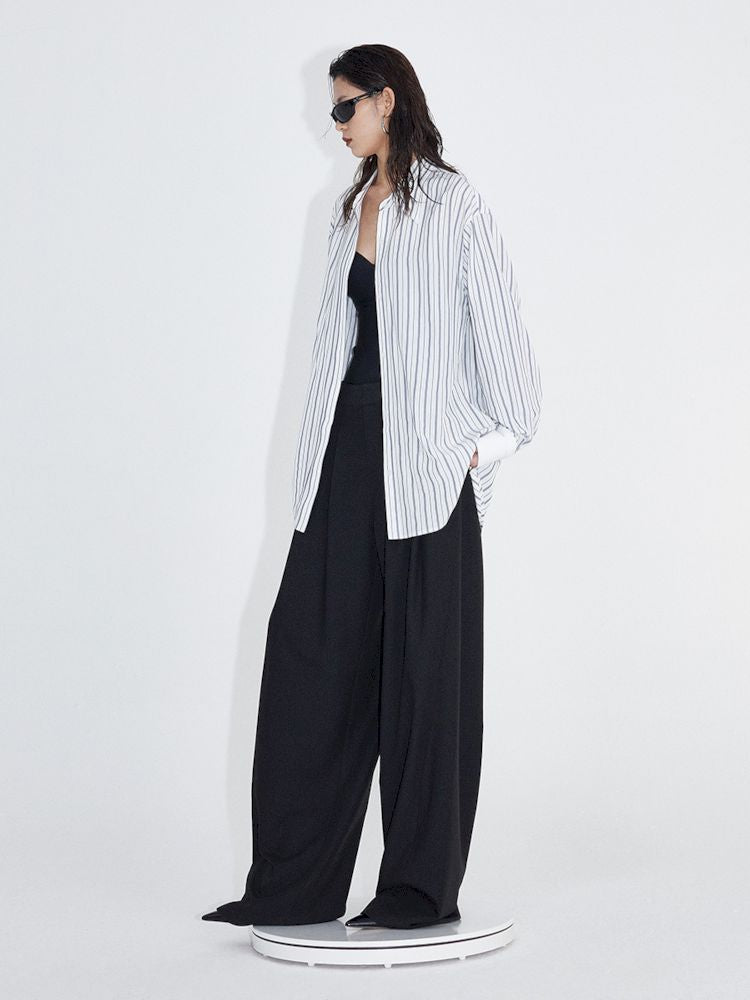 Pinch Pleat Wide Leg Suit